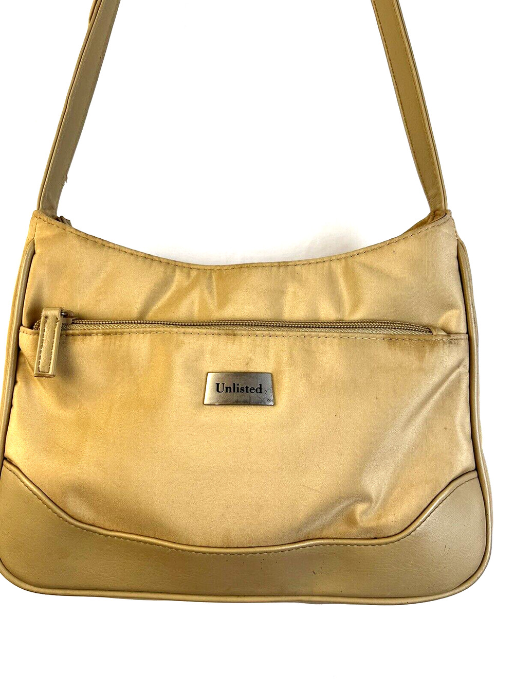 Kenneth Cole Unlisted Organizer Handbag Tan Shoulder Cross Body Purse Pockets